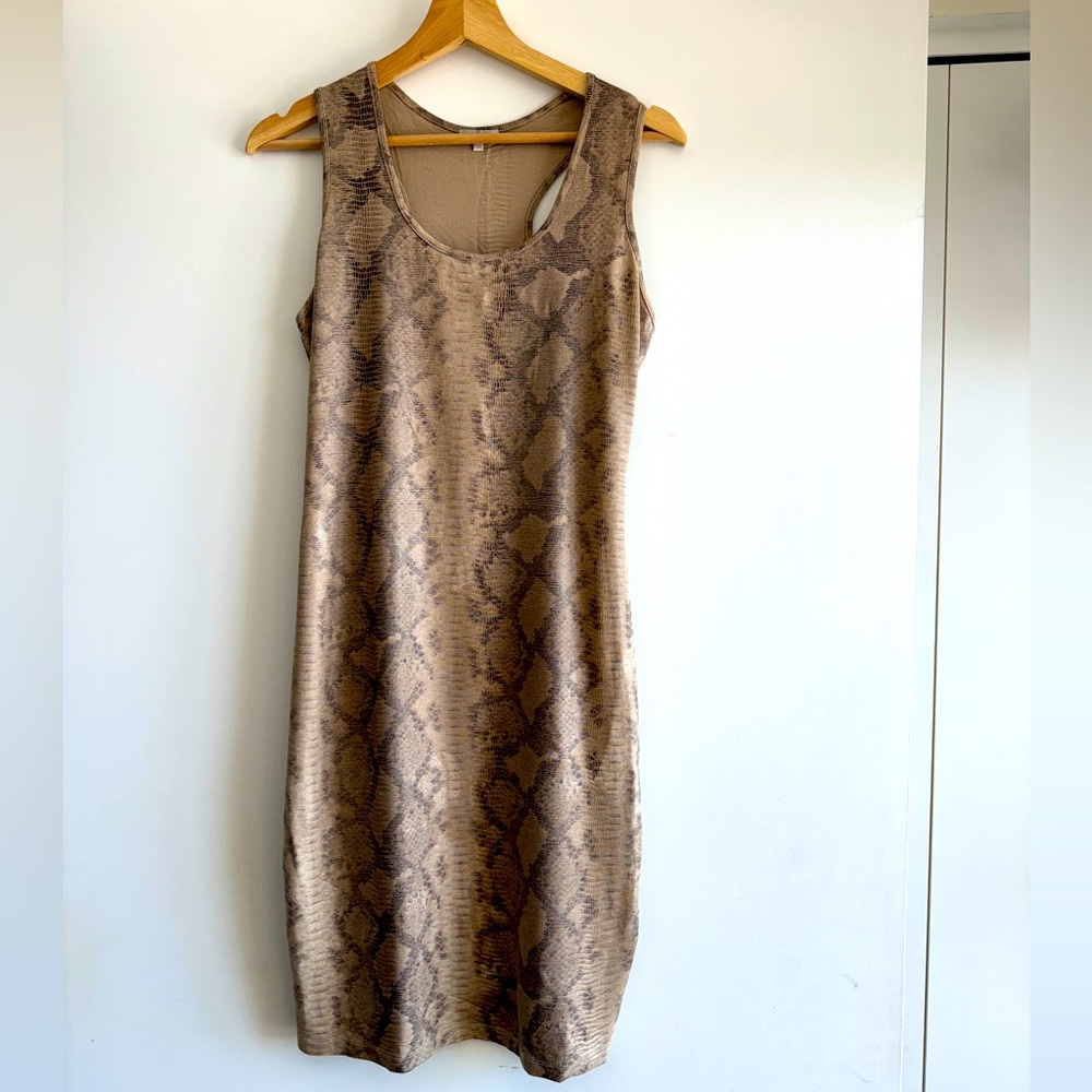 Snake print fitted summer dress